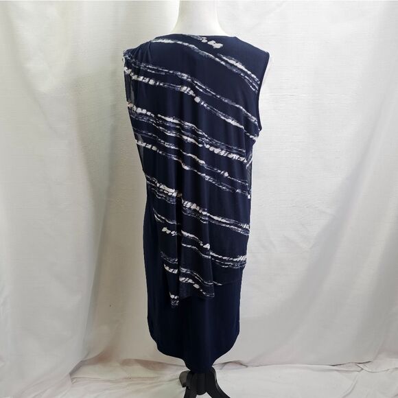 SCAPA Lauren Perre Navy Blue Overlay Shift Dress Size XL - Picture 8 of 9